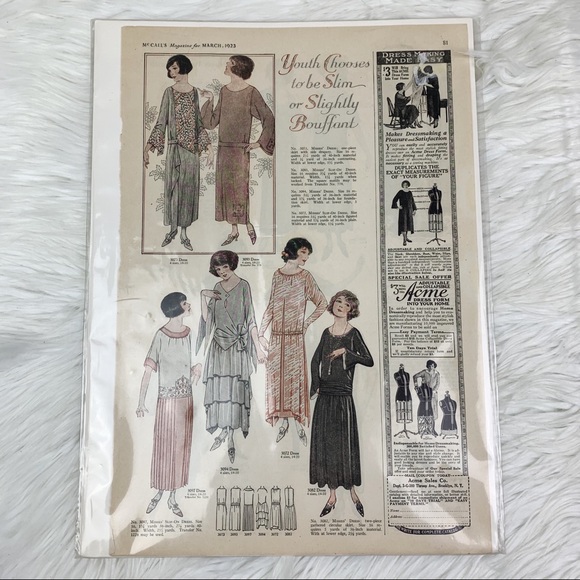 LOWEST PRICE Vintage McCall's 1923 Newspaper Sewing Dress Pages - Picture 11 of 16
